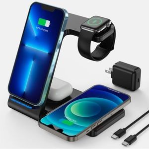 GEEKERA Wireless Charger, 4 in 1 Charging Station for Multiple Apple Devices